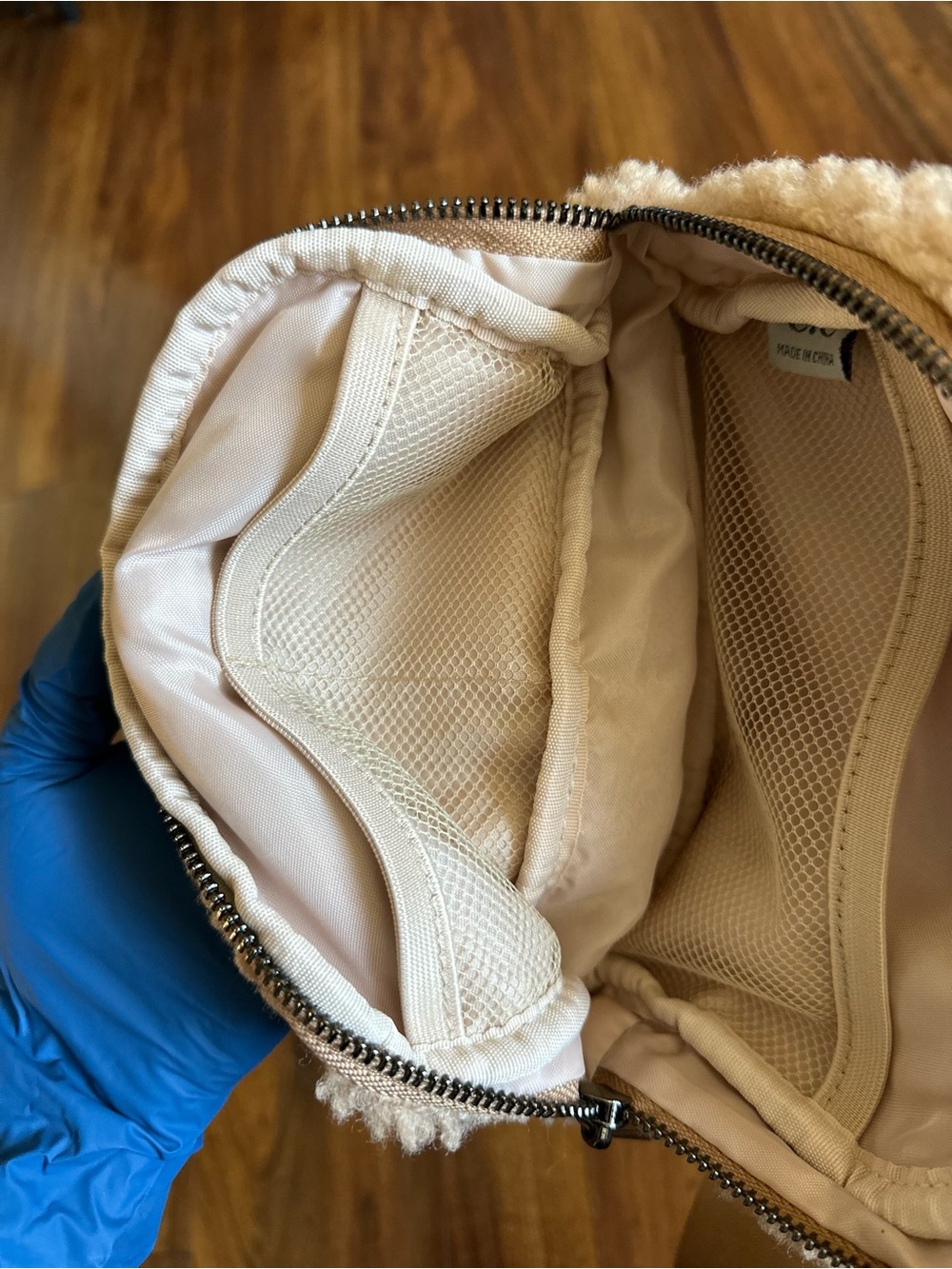 C.C Teddy Sherpa Belt Bag - Beige - Picture 9 of 10